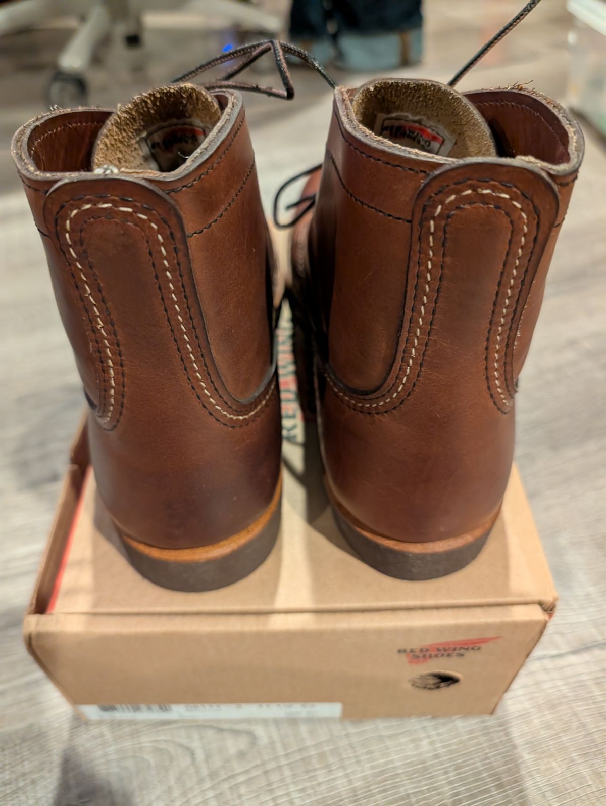 Photo by Johnnyknocks on May 2, 2026 of the Red Wing Iron Ranger in S.B. Foot Amber Harness.