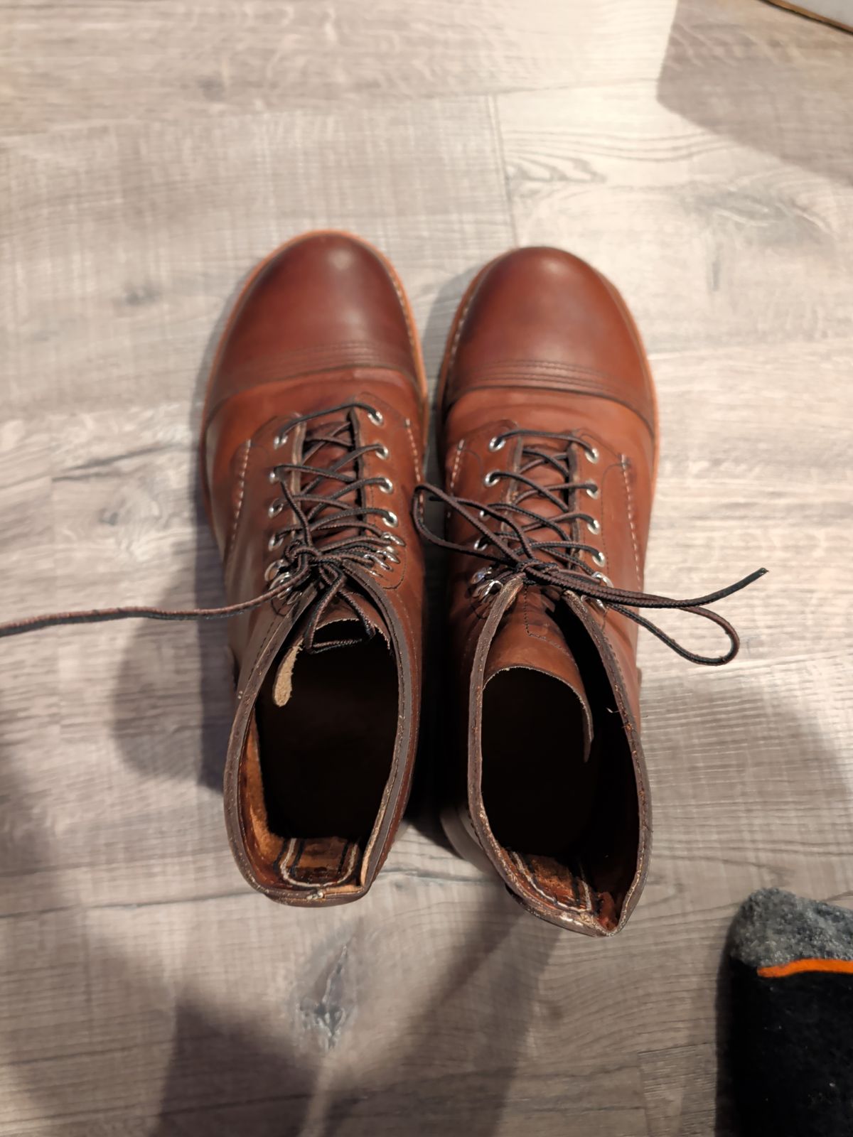 Photo by Johnnyknocks on May 2, 2026 of the Red Wing Iron Ranger in S.B. Foot Amber Harness.