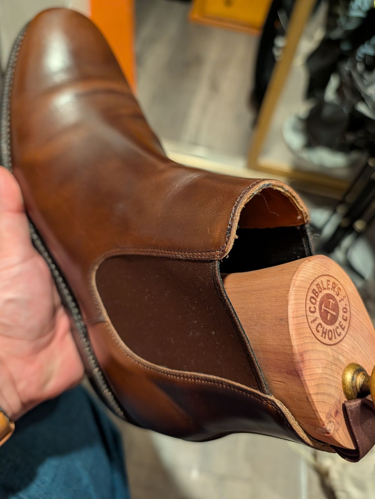 Photo by Johnnyknocks on June 14, 2026 of the Grant Stone Chelsea Boot in Horween Crimson Chromexcel.