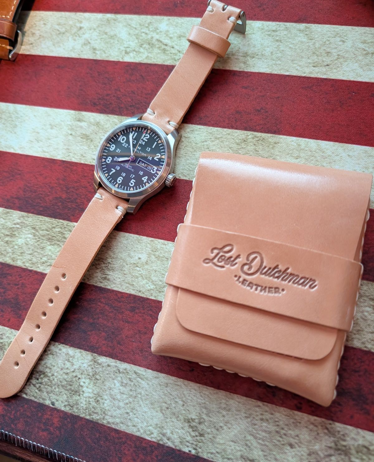 Photo by Johnnyknocks on March 1, 2026 of the Lost Dutchman The Big Finn in Cow Hide Russet.