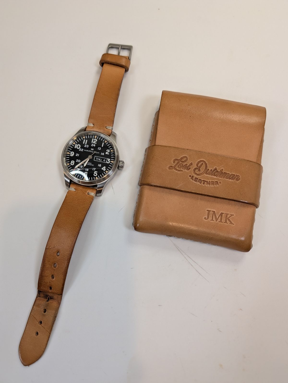 Photo by Johnnyknocks on June 14, 2026 of the Lost Dutchman The Big Finn in Cow Hide Russet.