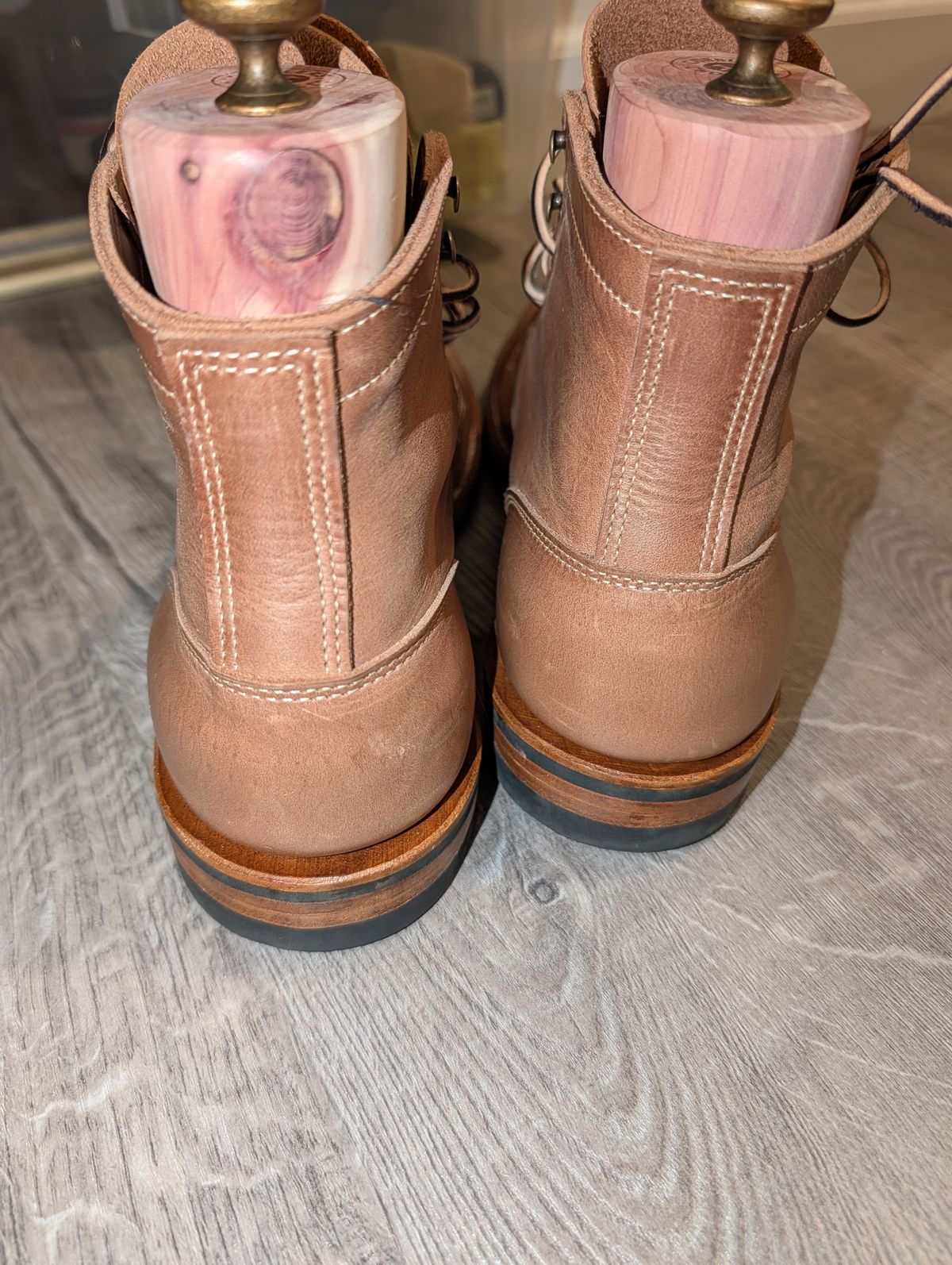 Photo by Johnnyknocks on February 8, 2026 of the Truman Cap Toe Boot in Seidel Sesame Double Shot.