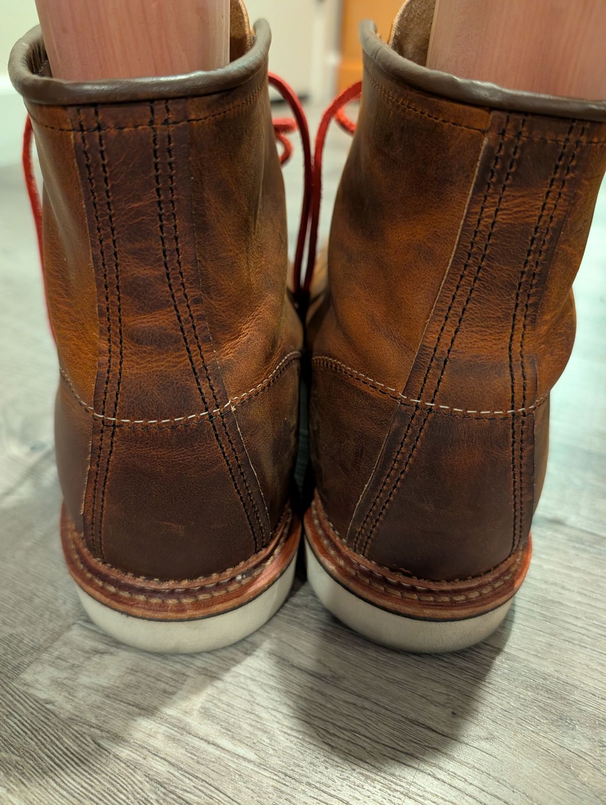 Photo by Johnnyknocks on February 8, 2026 of the Red Wing 6-Inch Classic Moc in S.B. Foot Copper Rough and Tough.