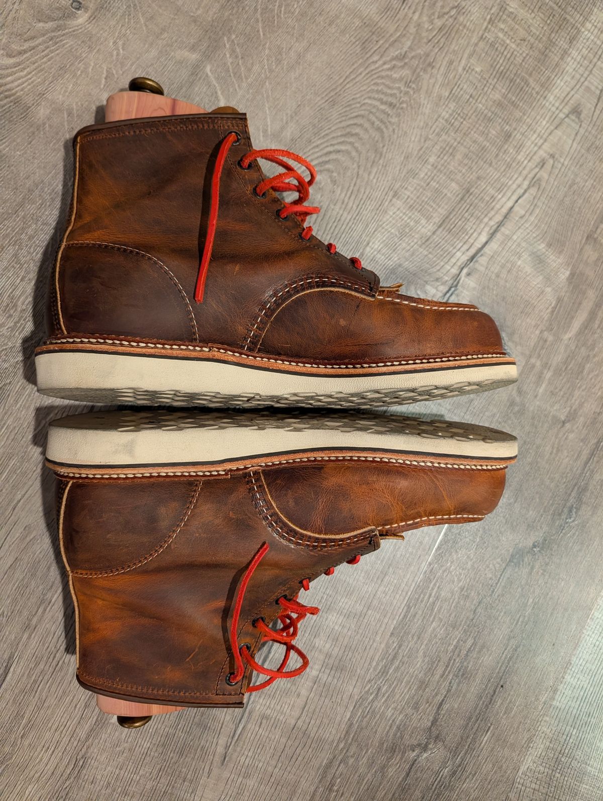 Photo by Johnnyknocks on February 8, 2026 of the Red Wing 6-Inch Classic Moc in S.B. Foot Copper Rough and Tough.