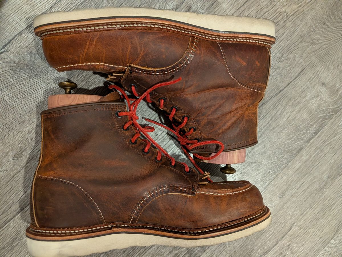 Photo by Johnnyknocks on March 6, 2026 of the Red Wing 6-Inch Classic Moc in S.B. Foot Copper Rough and Tough.