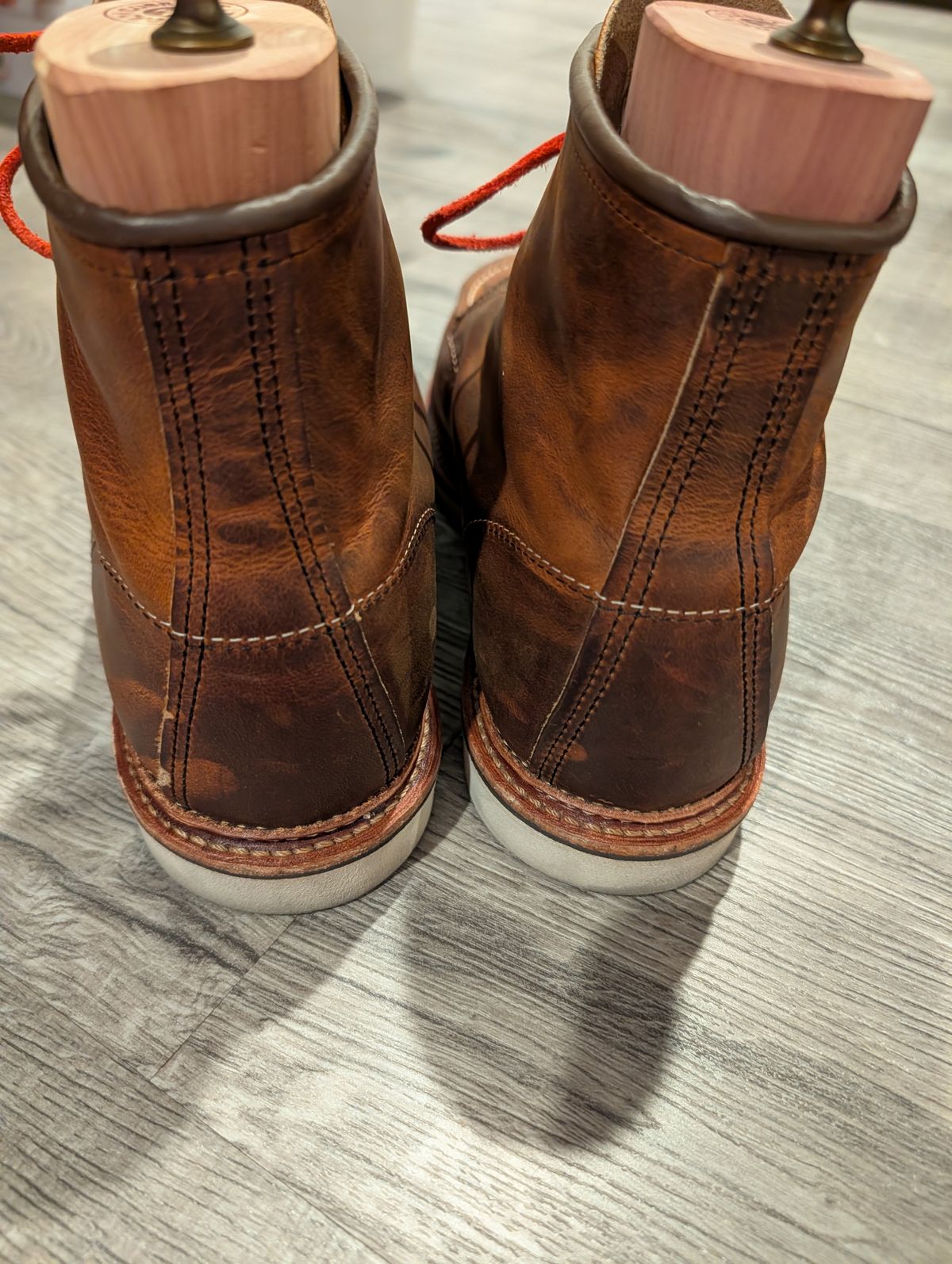Photo by Johnnyknocks on March 6, 2026 of the Red Wing 6-Inch Classic Moc in S.B. Foot Copper Rough and Tough.