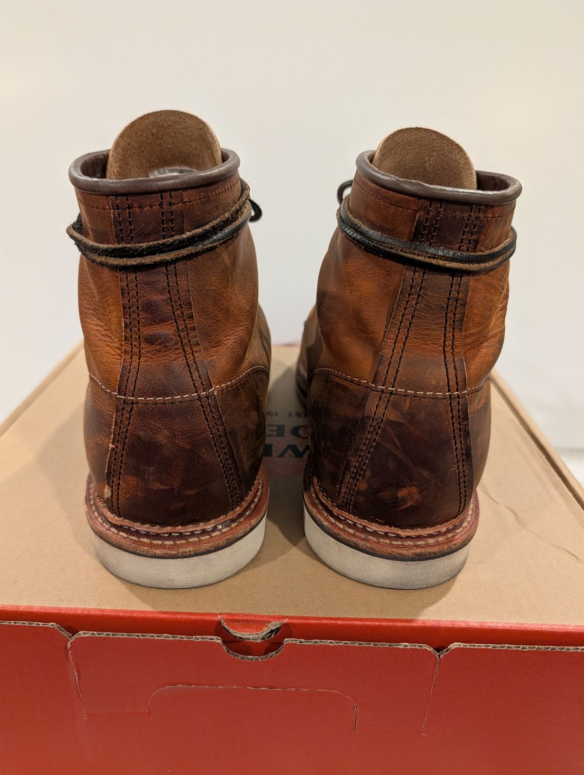 Photo by Johnnyknocks on April 23, 2026 of the Red Wing 6-Inch Classic Moc in S.B. Foot Copper Rough and Tough.