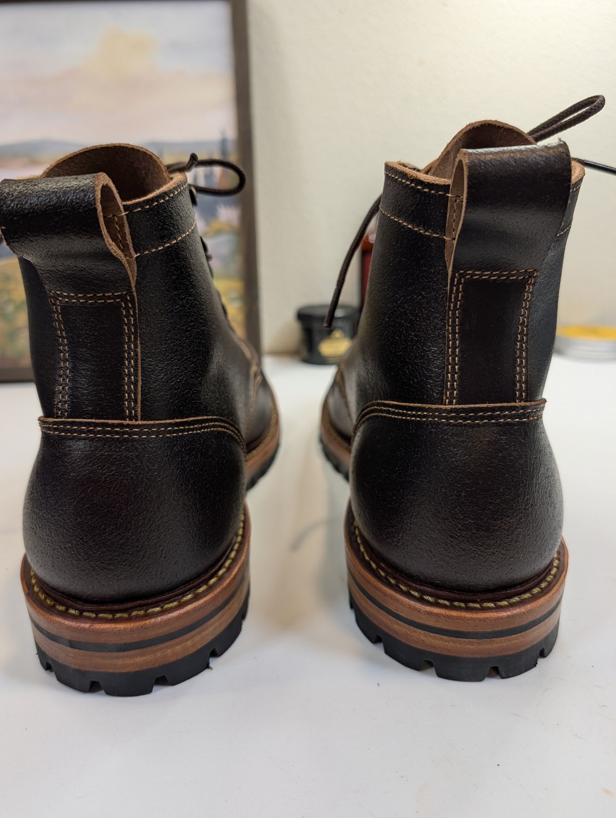 Photo by Johnnyknocks on May 30, 2026 of the Truman Moc Toe in Horween Java Waxed Flesh.