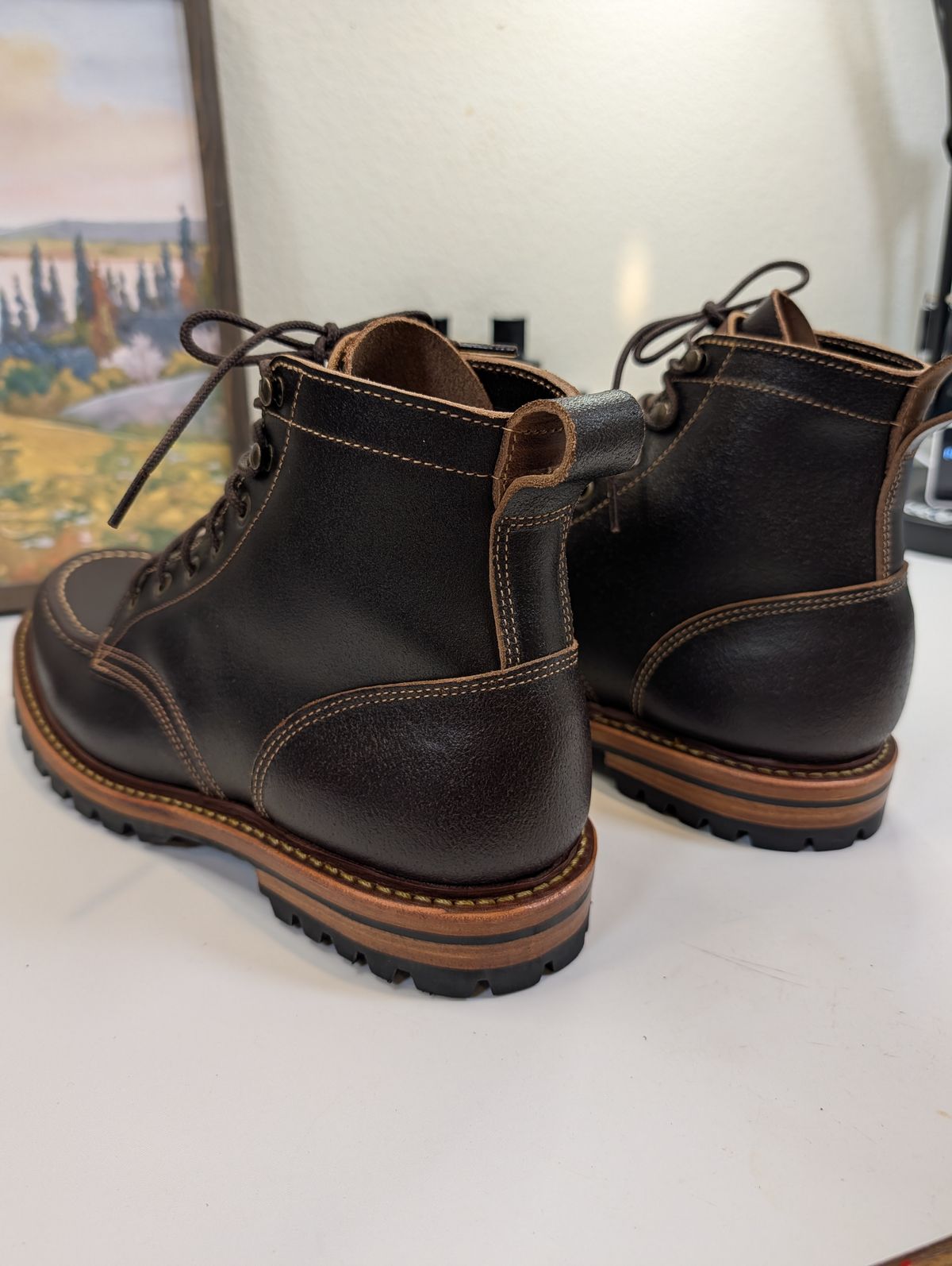 Photo by Johnnyknocks on May 30, 2026 of the Truman Moc Toe in Horween Java Waxed Flesh.