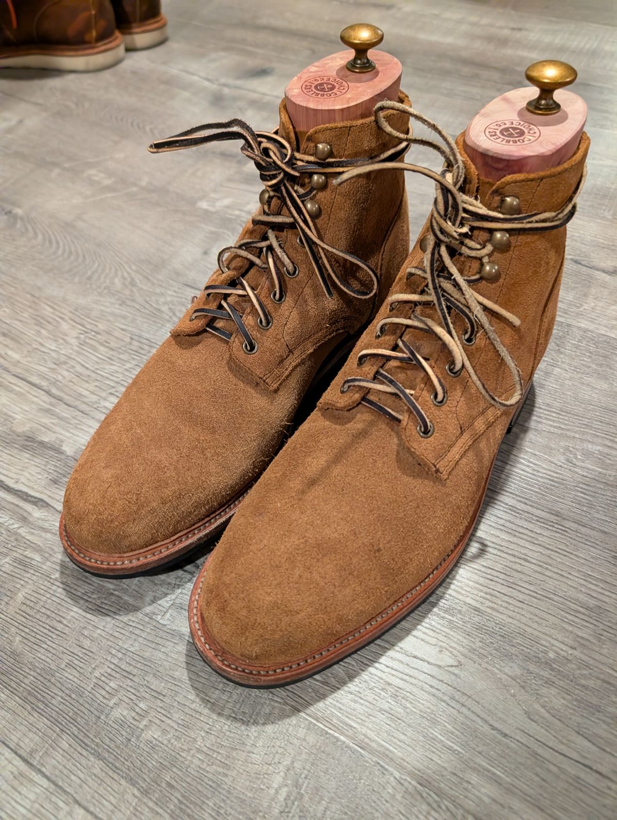 Photo by Johnnyknocks on March 1, 2026 of the Parkhurst The Allen in S.B. Foot Dune Roughout Suede.