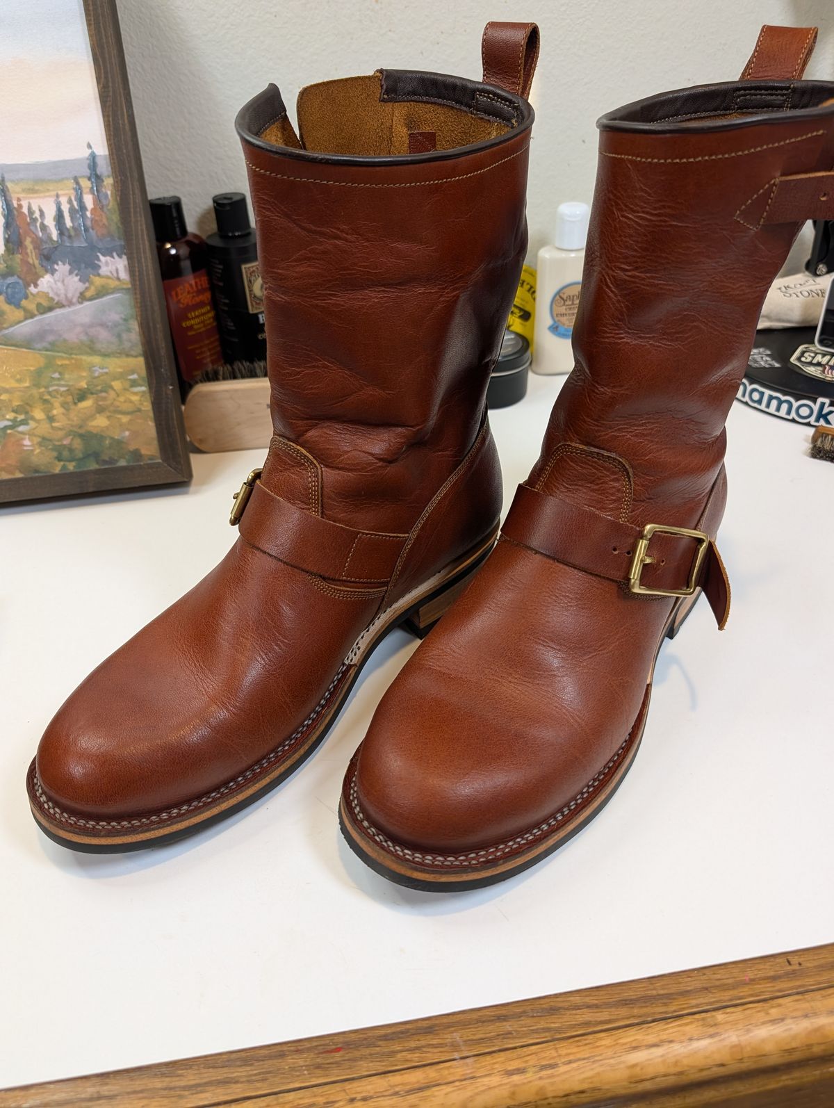Photo by Johnnyknocks on July 8, 2026 of the Craft & Glory Engineer Boots 2.0 in Saddle Tan.