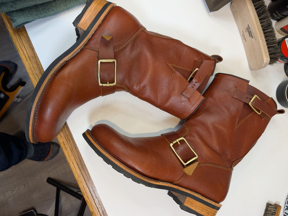 Photo by Johnnyknocks on July 8, 2026 of the Craft & Glory Engineer Boots 2.0 in Saddle Tan.