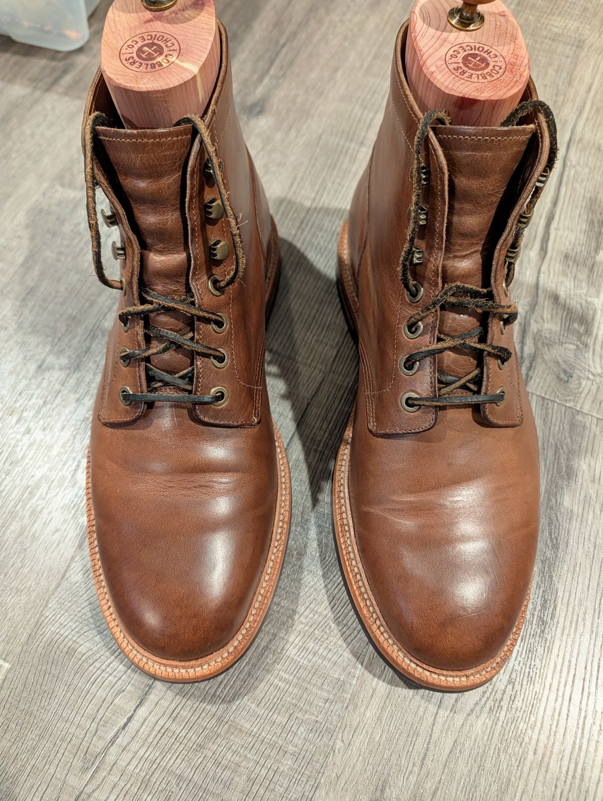 Photo by Johnnyknocks on February 21, 2026 of the Grant Stone Diesel Boot in Horween Dune Chromexcel.