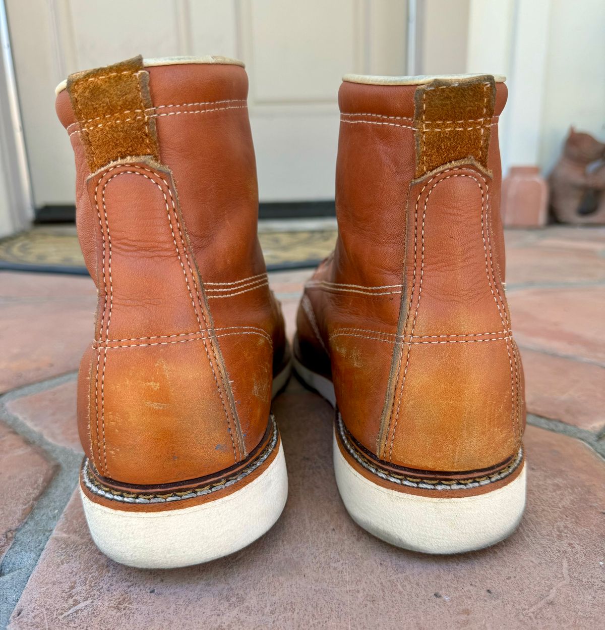 Photo by hambsc on August 12, 2024 of the Thorogood American Heritage 6" Moc Toe in Tobacco Gladiator Oil-Tanned.