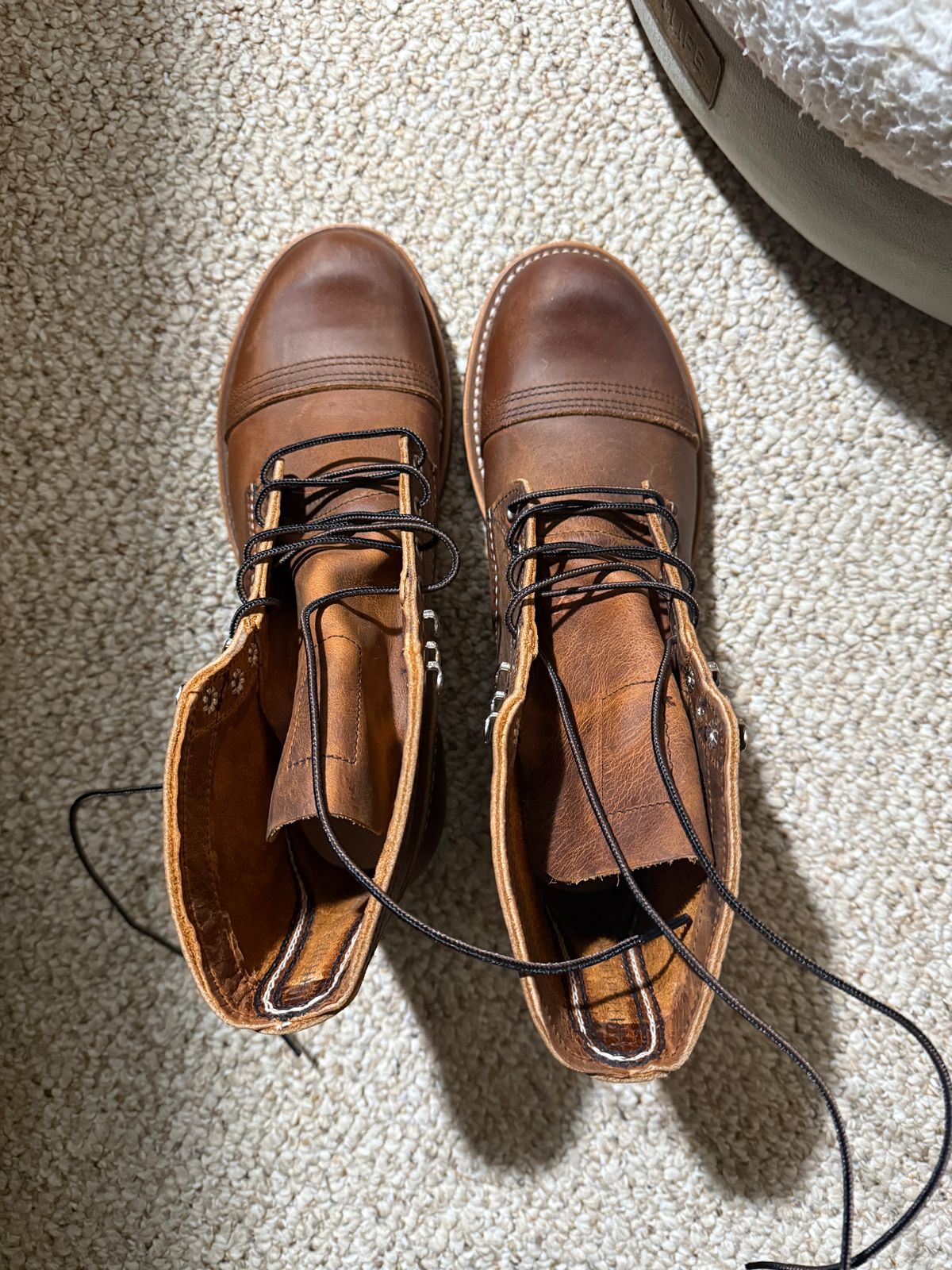 Photo by sweatpantszach on May 26, 2025 of the Red Wing Iron Ranger in S.B. Foot Copper Rough and Tough.