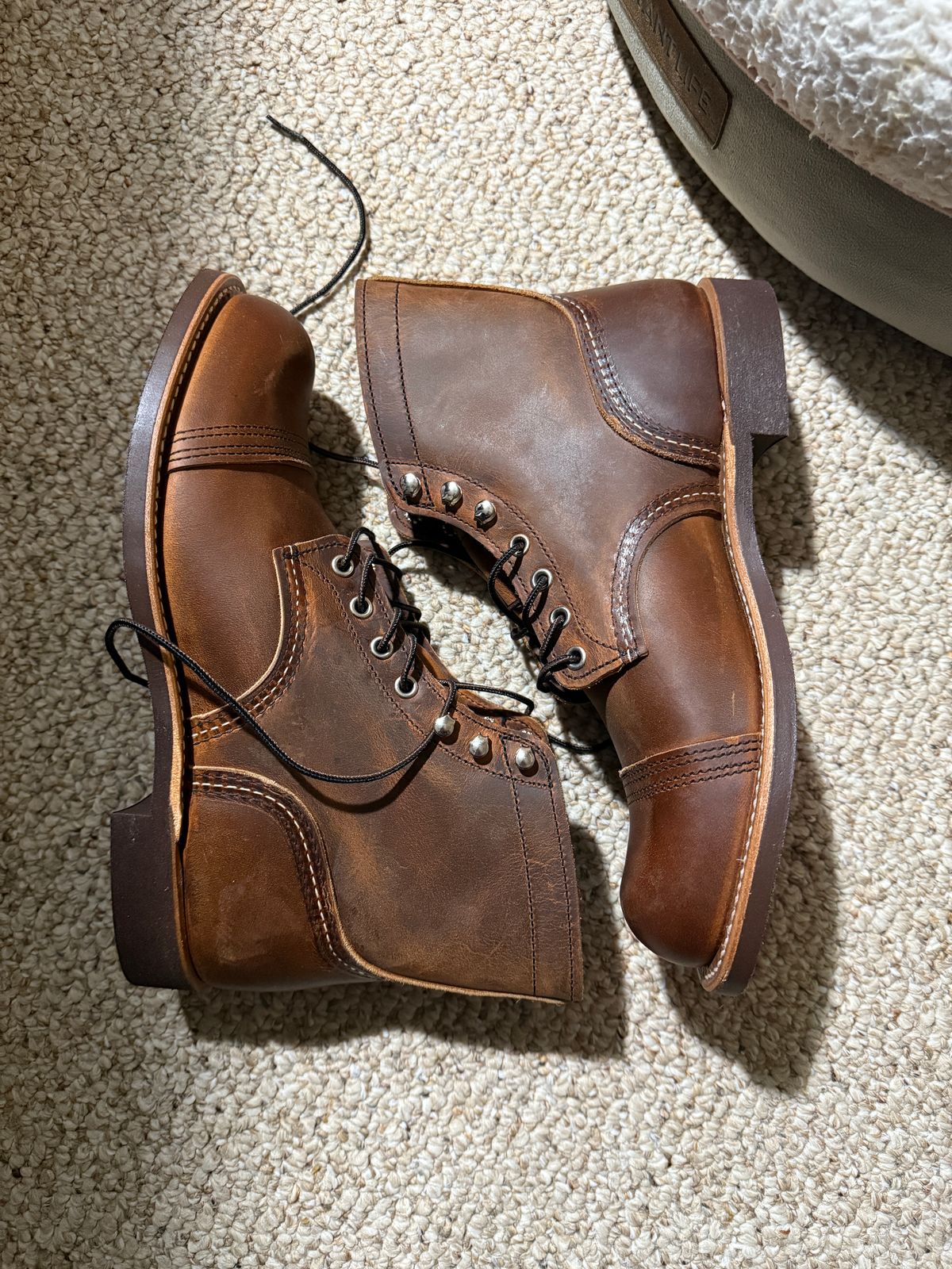 Photo by sweatpantszach on May 26, 2025 of the Red Wing Iron Ranger in S.B. Foot Copper Rough and Tough.