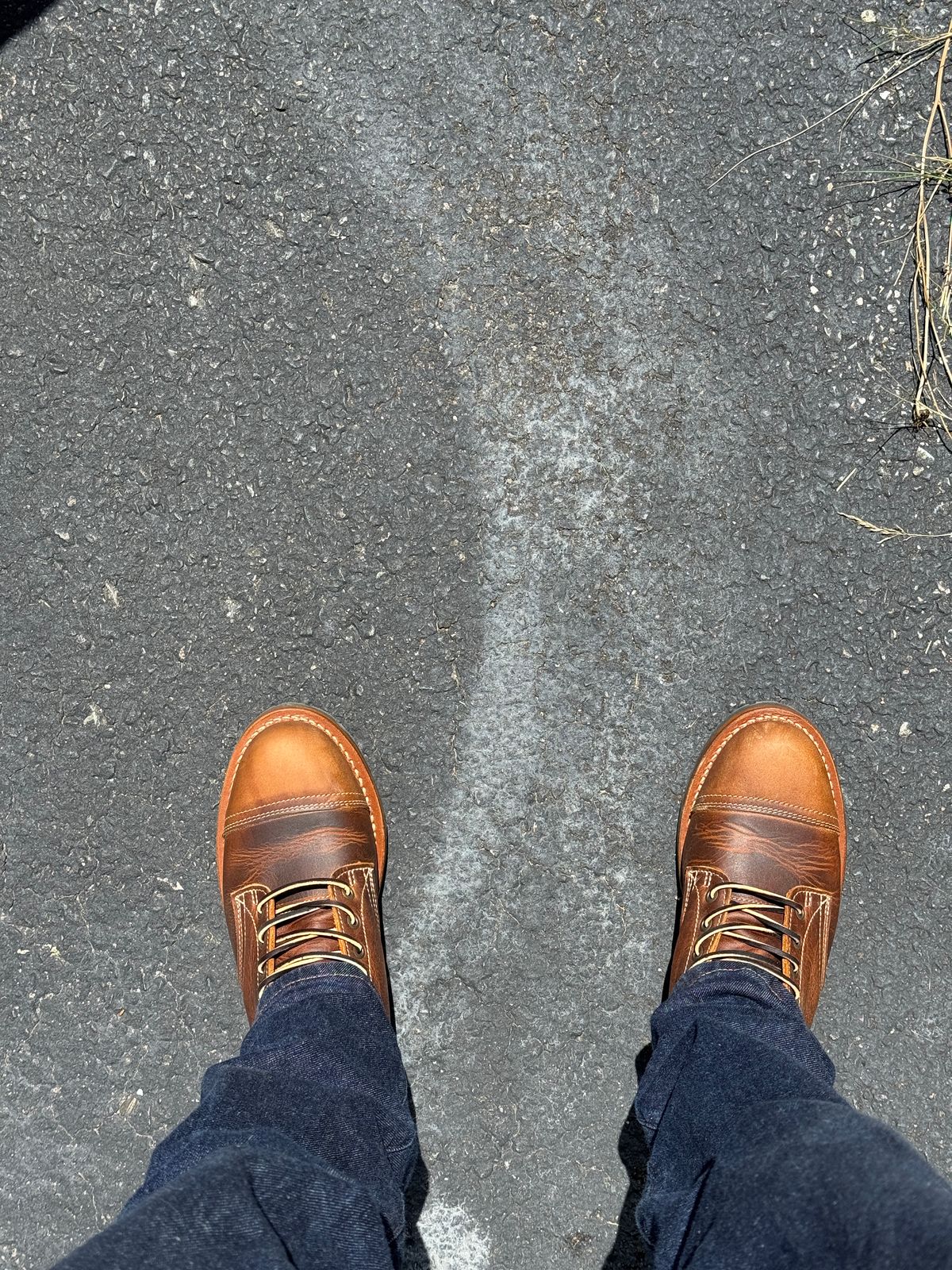 Photo by sweatpantszach on July 18, 2025 of the Truman Upland Boot in Tobacco Snakebite.
