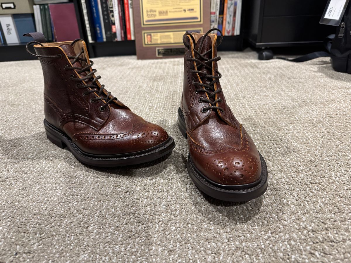 Photo by shermy on October 28, 2024 of the Tricker's Stow Country Boot in C.F. Stead Caramel Classic Kudu.