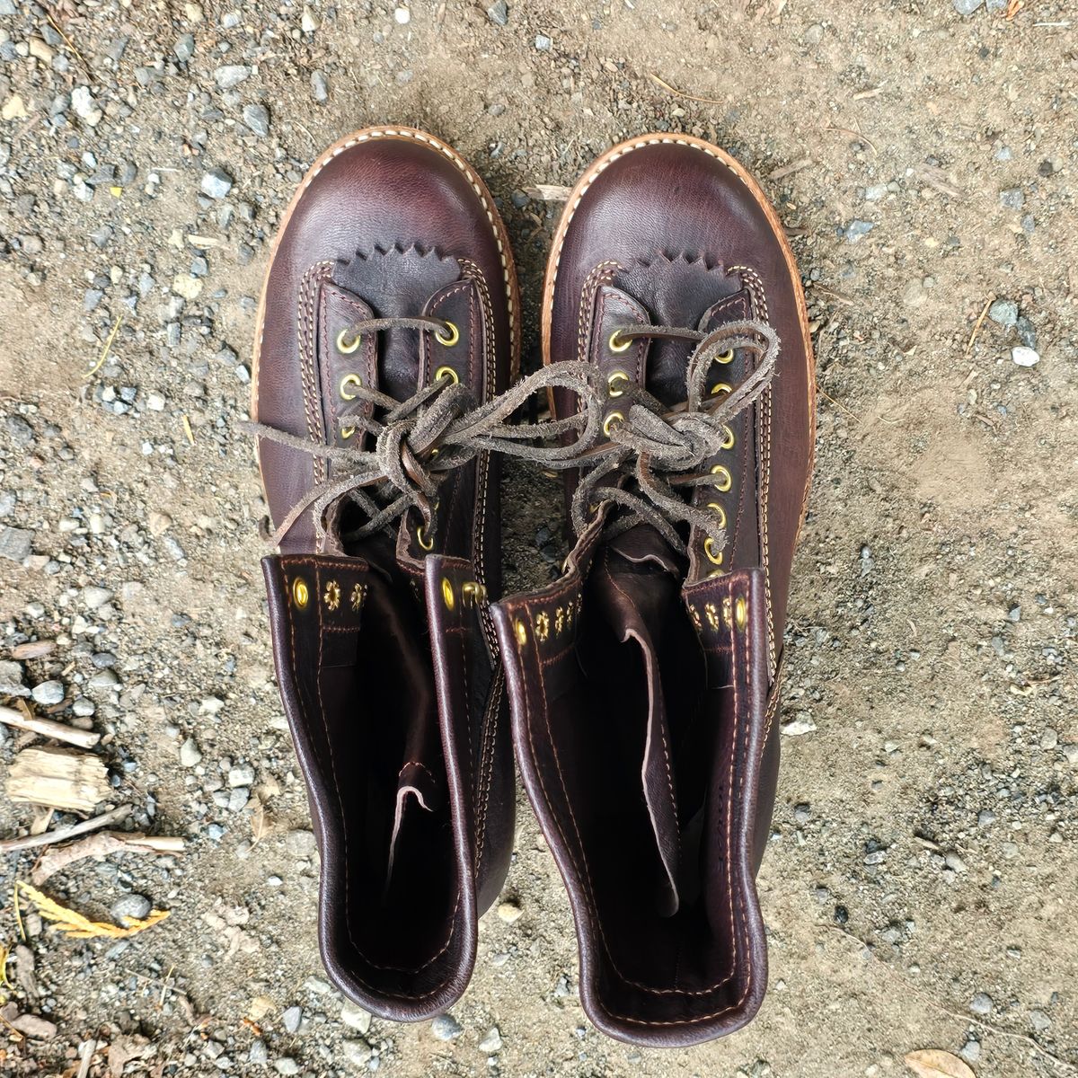 Photo by cpl.g.clegg on October 4, 2025 of the John Lofgren Donkey Puncher Boots in Ezo Shika Deerskin.