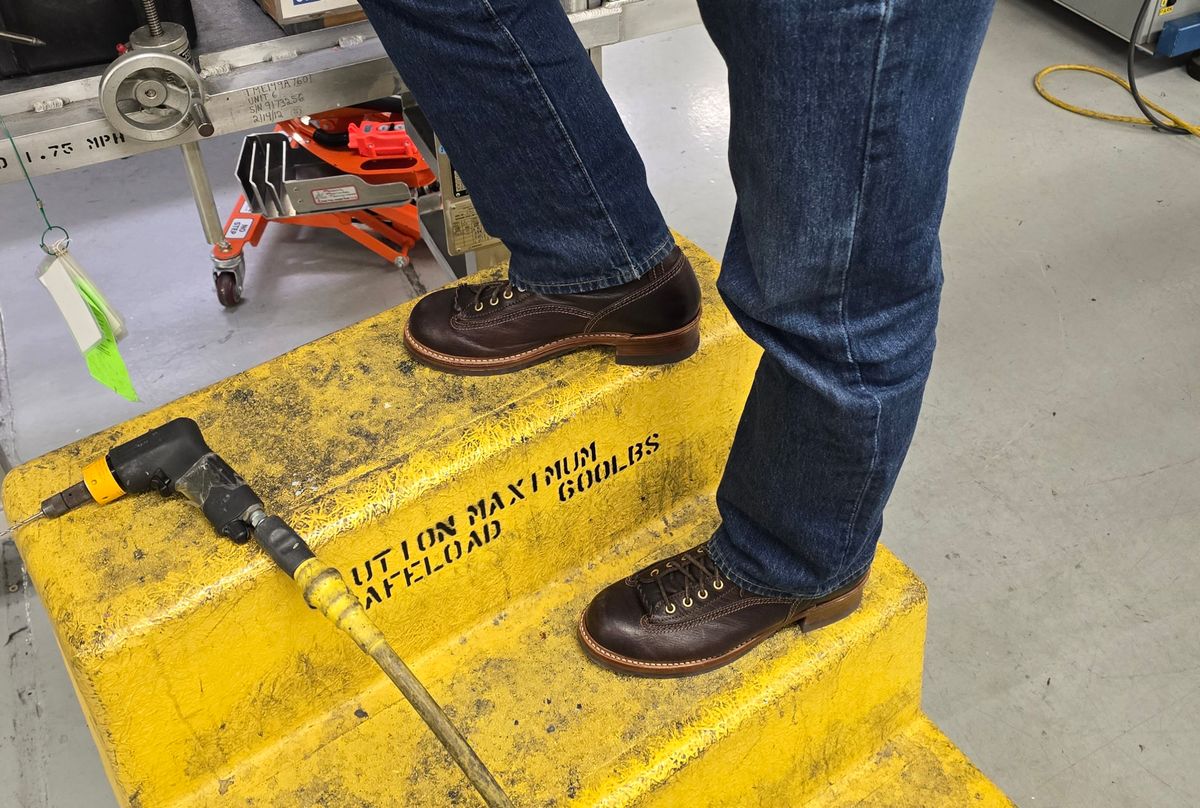 Photo by cpl.g.clegg on October 14, 2025 of the John Lofgren Donkey Puncher Boots in Ezo Shika Deerskin.