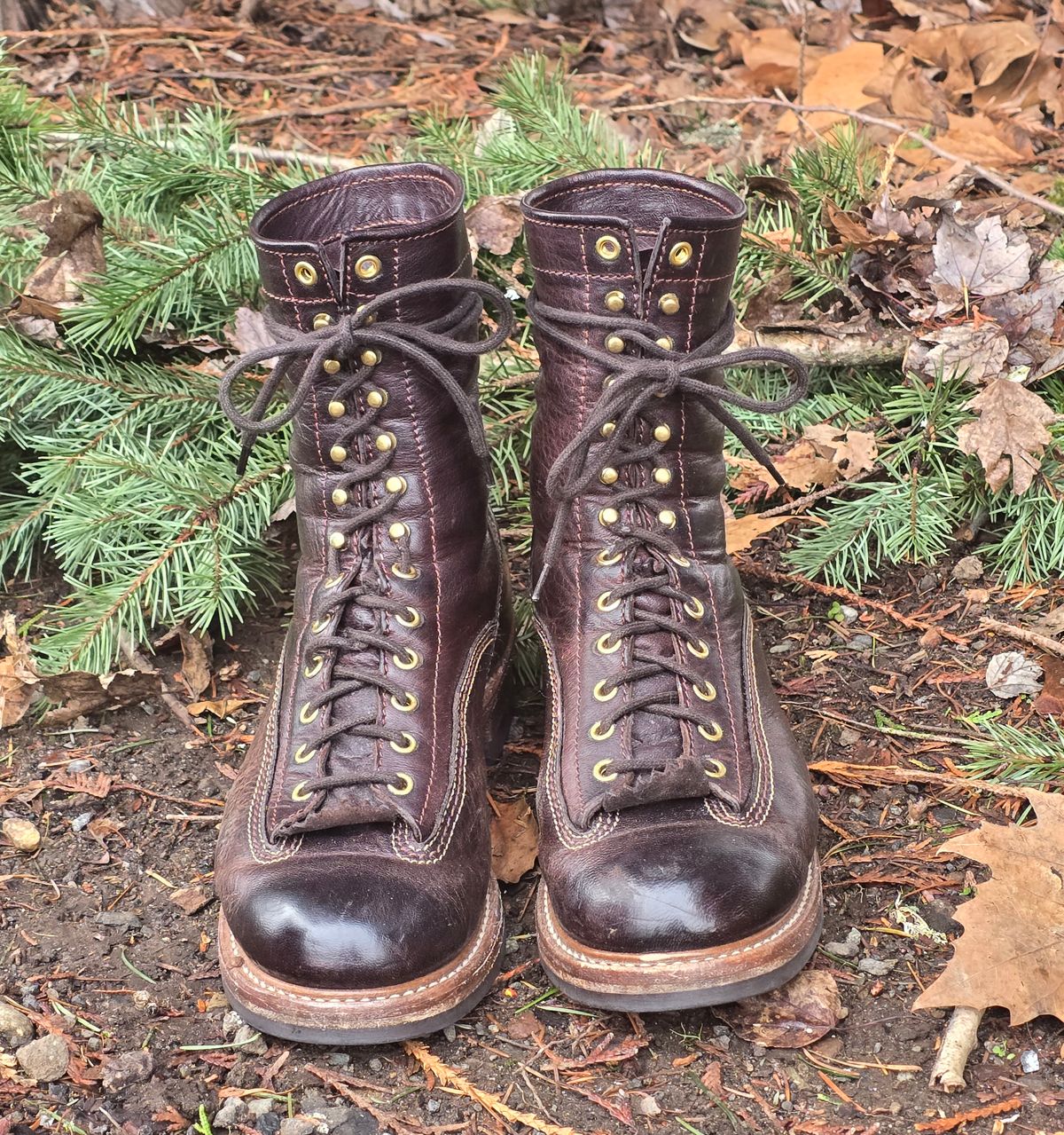 Photo by cpl.g.clegg on January 1, 2026 of the John Lofgren Donkey Puncher Boots in Ezo Shika Deerskin.