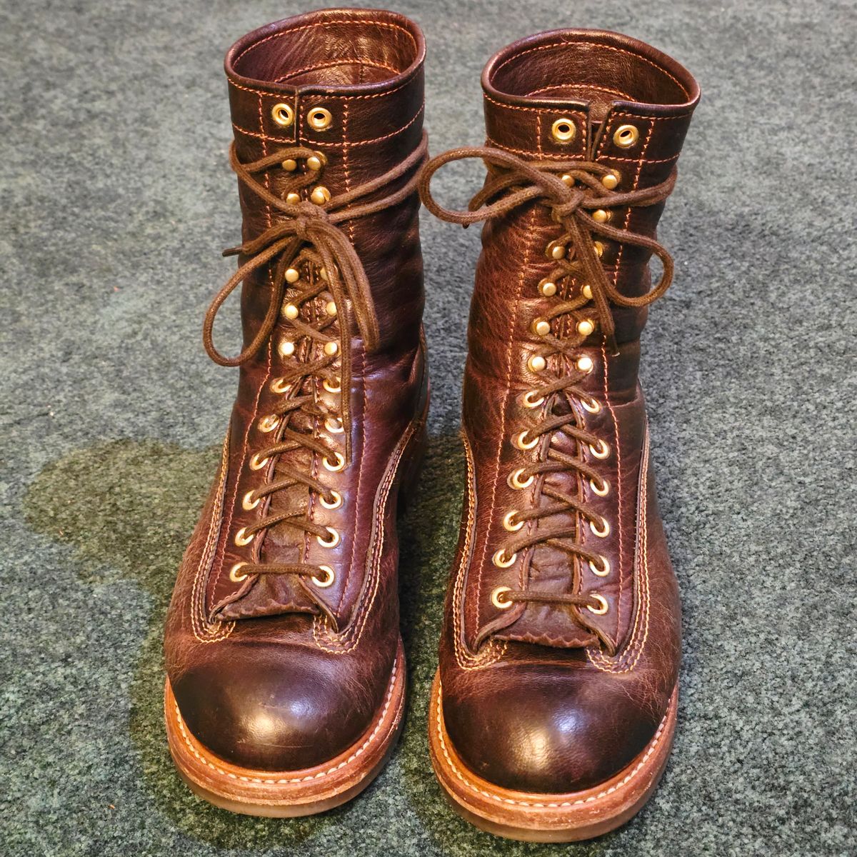 Photo by cpl.g.clegg on February 2, 2026 of the John Lofgren Donkey Puncher Boots in Ezo Shika Deerskin.