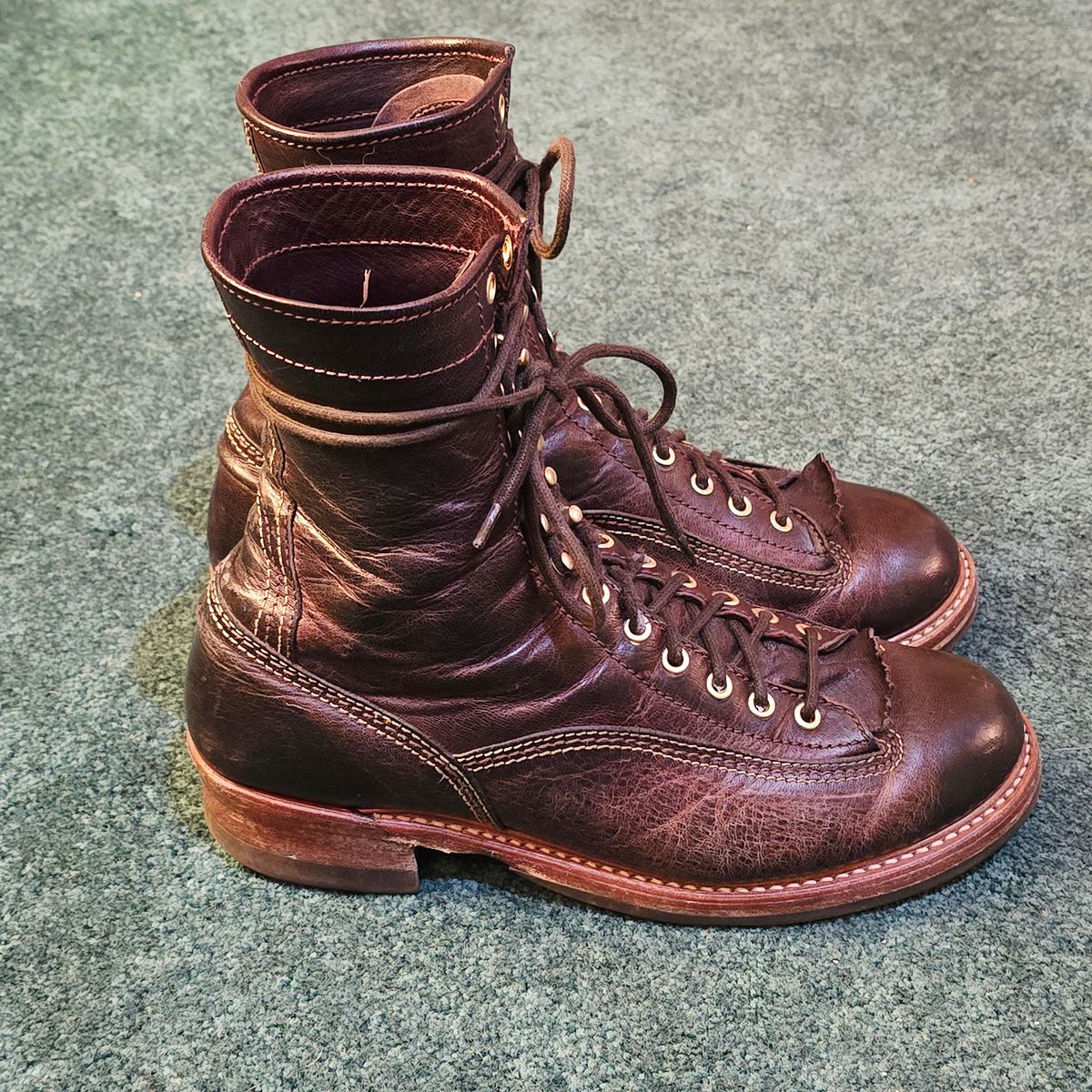 Photo by cpl.g.clegg on February 2, 2026 of the John Lofgren Donkey Puncher Boots in Ezo Shika Deerskin.