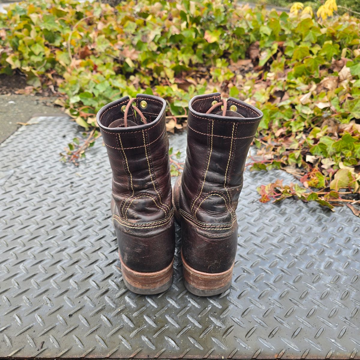 Photo by cpl.g.clegg on March 3, 2026 of the John Lofgren Donkey Puncher Boots in Ezo Shika Deerskin.