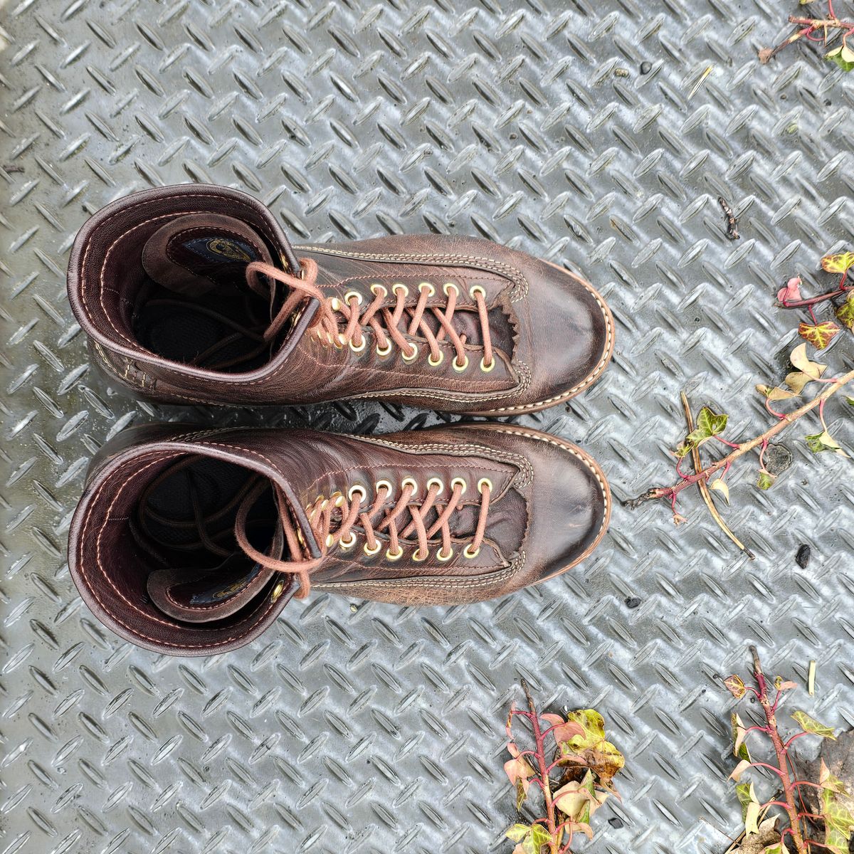 Photo by cpl.g.clegg on March 3, 2026 of the John Lofgren Donkey Puncher Boots in Ezo Shika Deerskin.