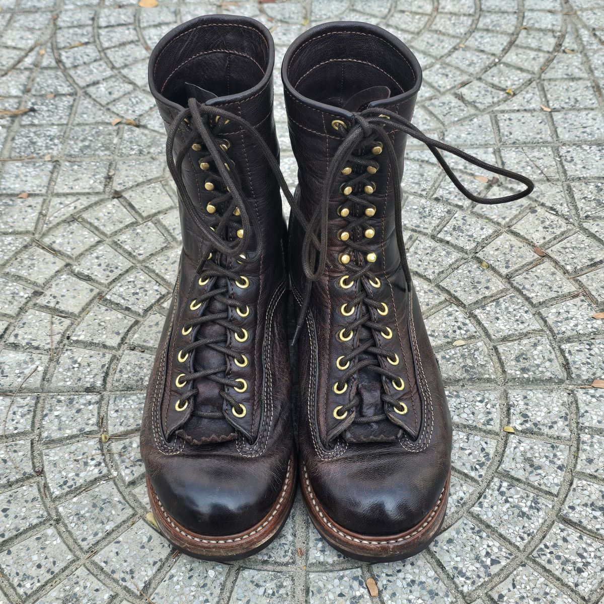 Photo by cpl.g.clegg on April 4, 2026 of the John Lofgren Donkey Puncher Boots in Ezo Shika Deerskin.