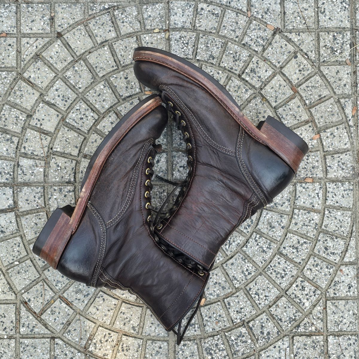 Photo by cpl.g.clegg on April 4, 2026 of the John Lofgren Donkey Puncher Boots in Ezo Shika Deerskin.