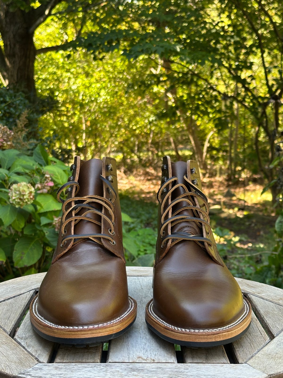 Photo by dawnpatrol on October 1, 2025 of the Parkhurst The Allen in Italipel Caramel Teacore Veg Tan.