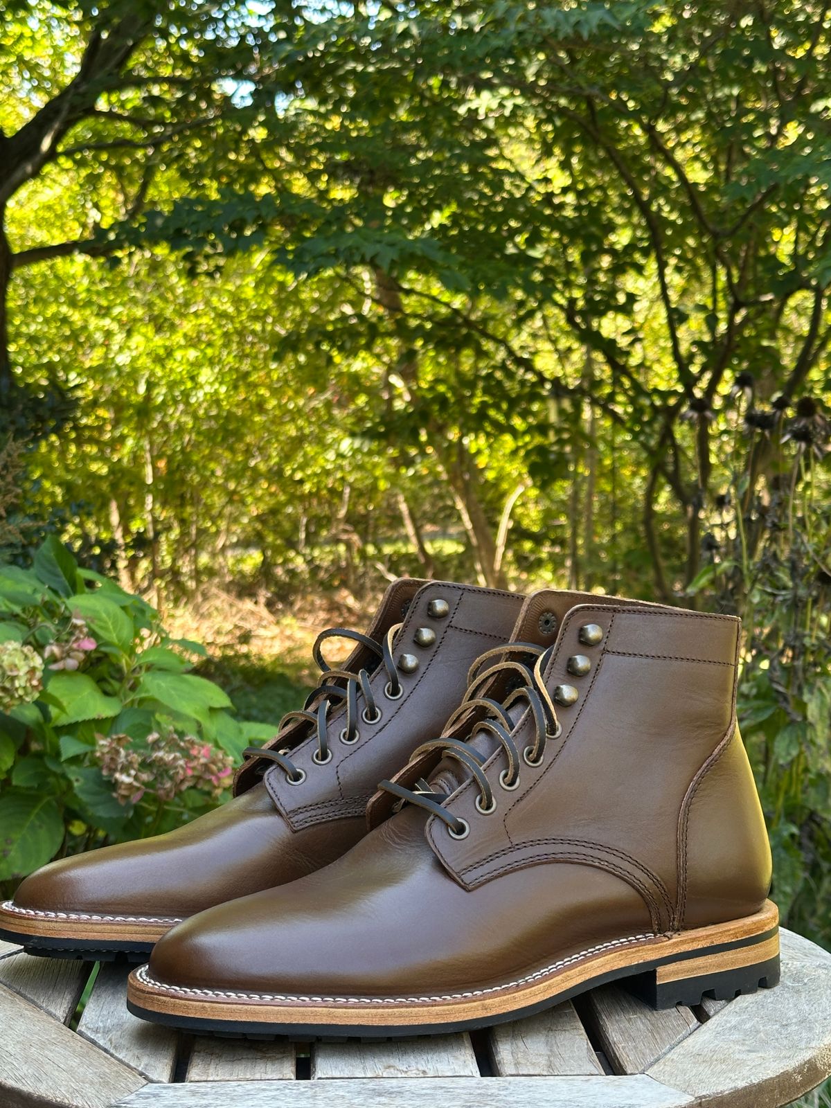 Photo by dawnpatrol on October 1, 2025 of the Parkhurst The Allen in Italipel Caramel Teacore Veg Tan.