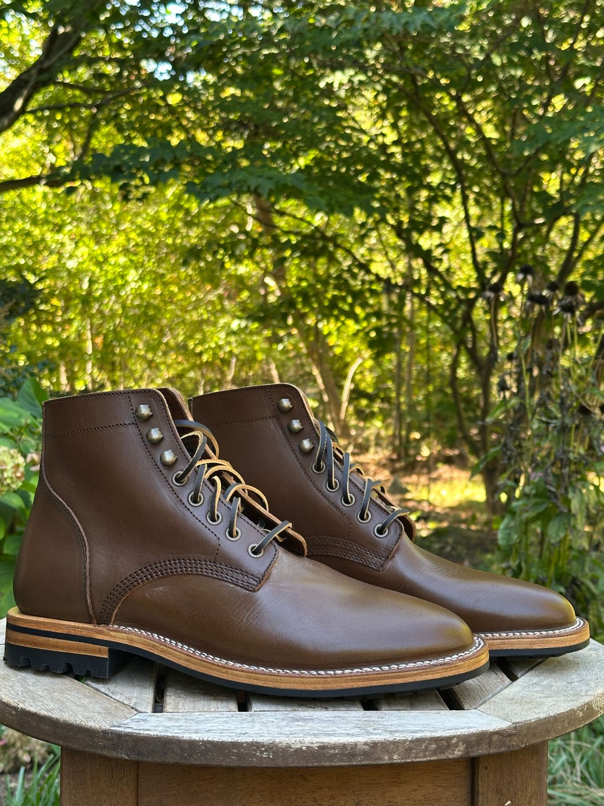 Photo by dawnpatrol on October 1, 2025 of the Parkhurst The Allen in Italipel Caramel Teacore Veg Tan.