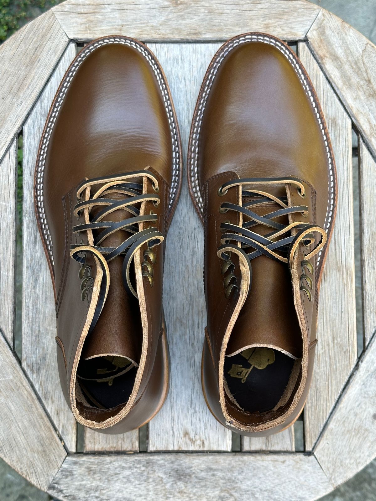 Photo by dawnpatrol on October 1, 2025 of the Parkhurst The Allen in Italipel Caramel Teacore Veg Tan.