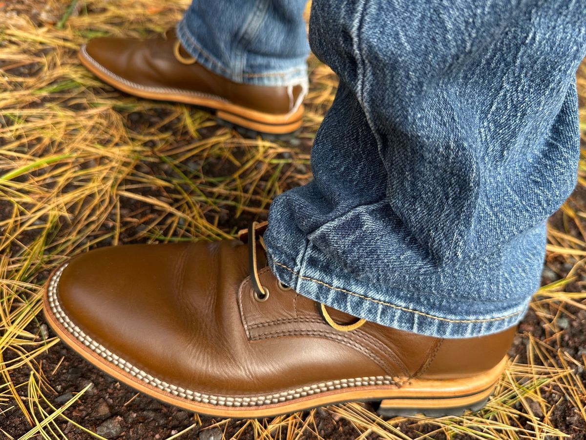 Photo by dawnpatrol on October 14, 2025 of the Parkhurst The Allen in Italipel Caramel Teacore Veg Tan.