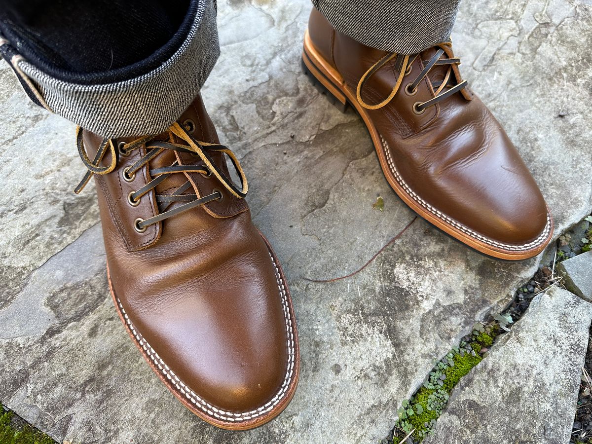 Photo by dawnpatrol on October 23, 2025 of the Parkhurst The Allen in Italipel Caramel Teacore Veg Tan.