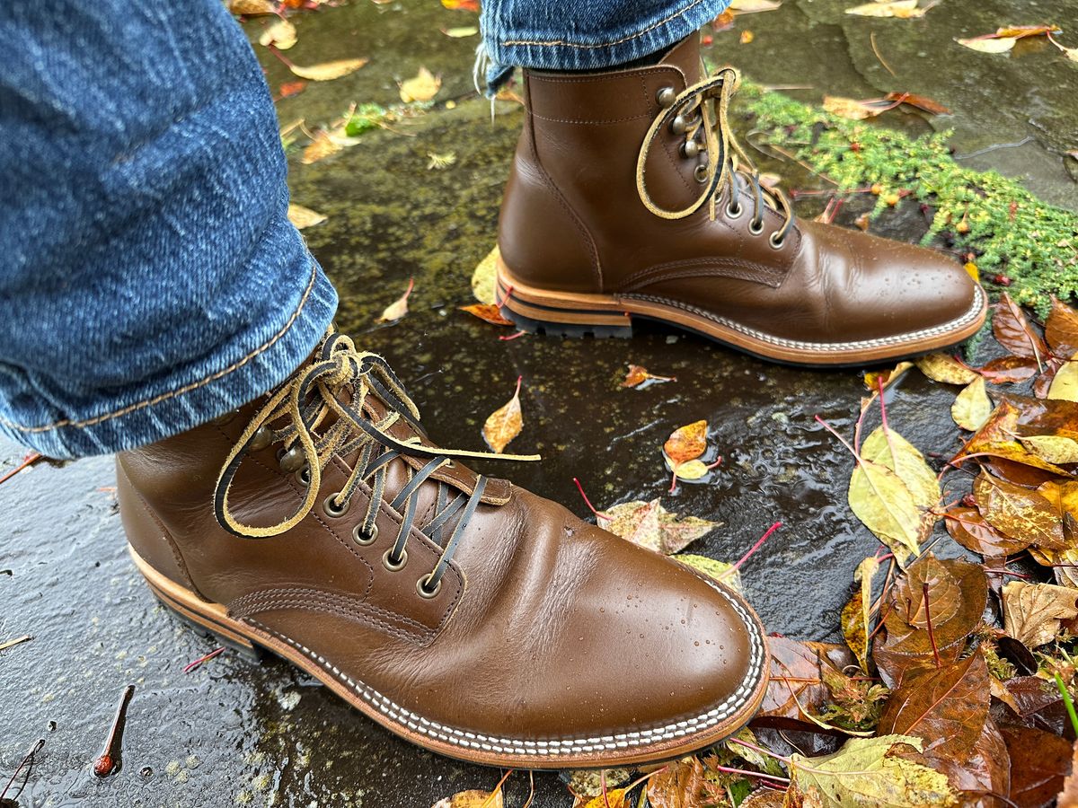 Photo by dawnpatrol on October 30, 2025 of the Parkhurst The Allen in Italipel Caramel Teacore Veg Tan.