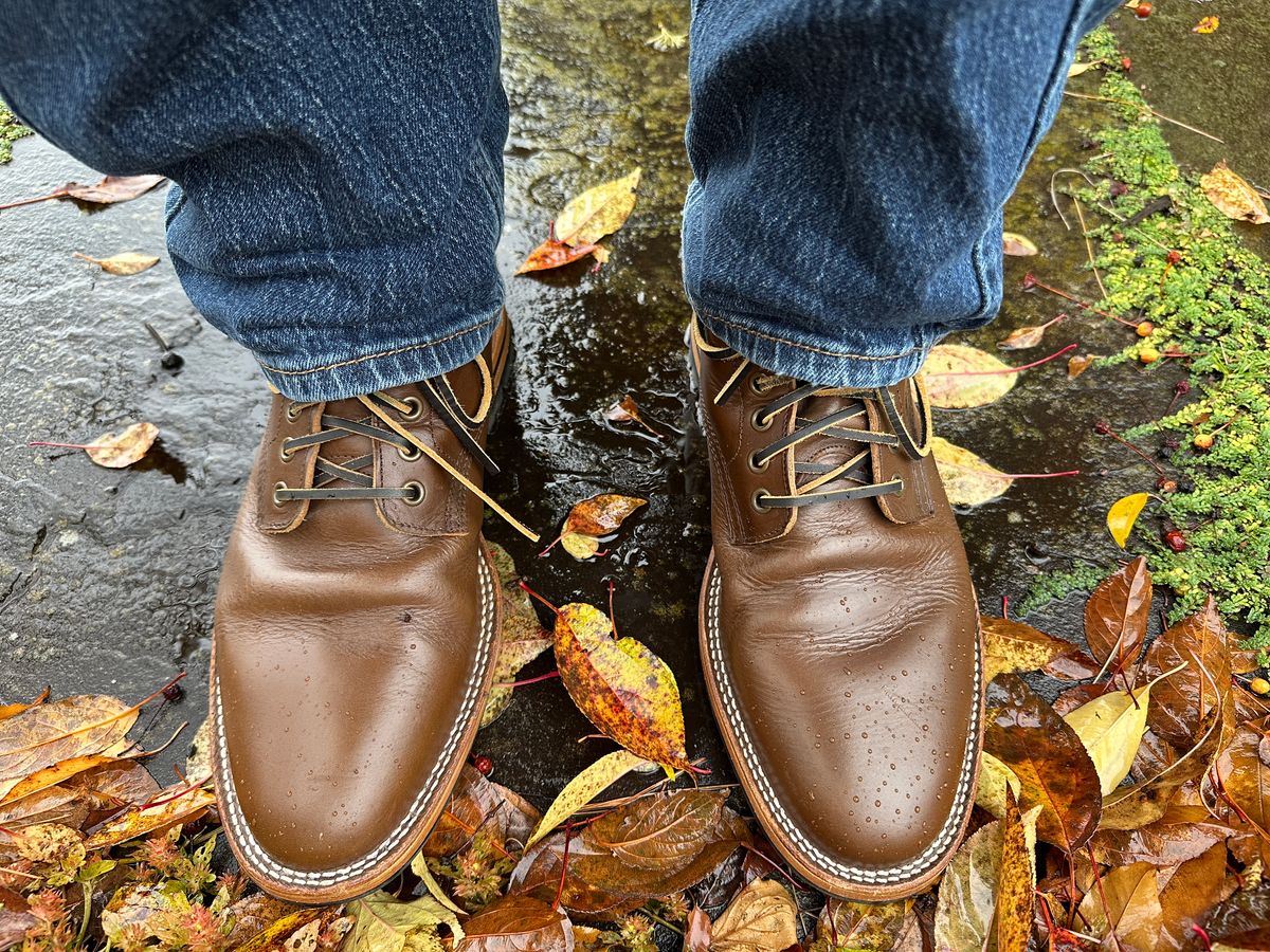 Photo by dawnpatrol on October 30, 2025 of the Parkhurst The Allen in Italipel Caramel Teacore Veg Tan.