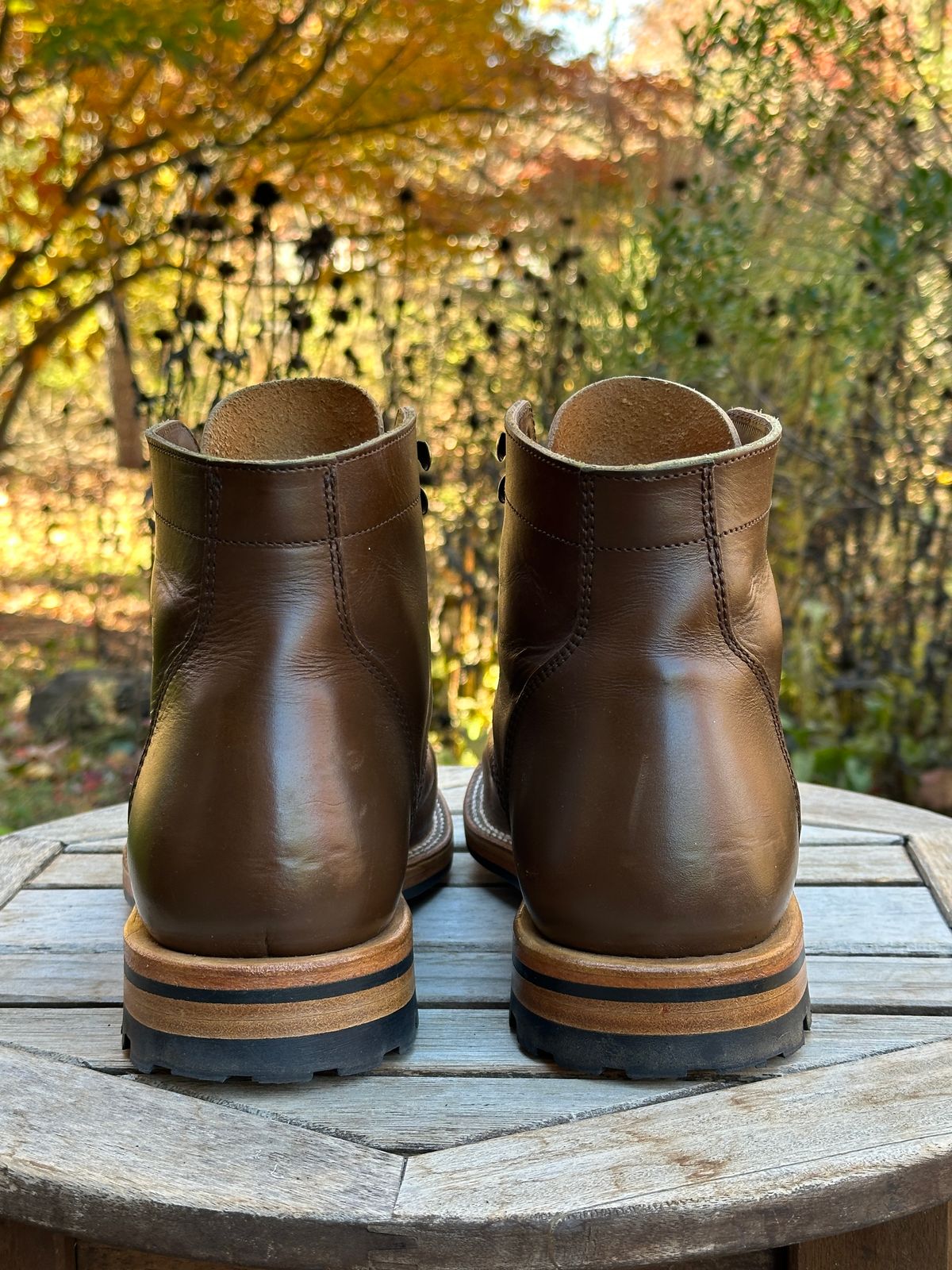 Photo by dawnpatrol on November 4, 2025 of the Parkhurst The Allen in Italipel Caramel Teacore Veg Tan.