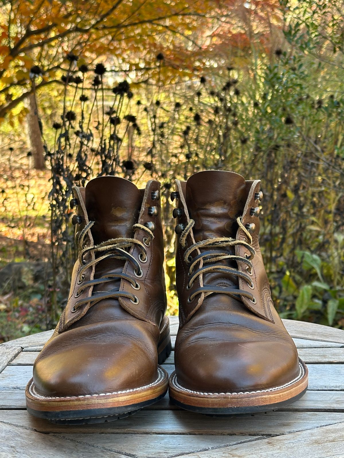 Photo by dawnpatrol on November 4, 2025 of the Parkhurst The Allen in Italipel Caramel Teacore Veg Tan.