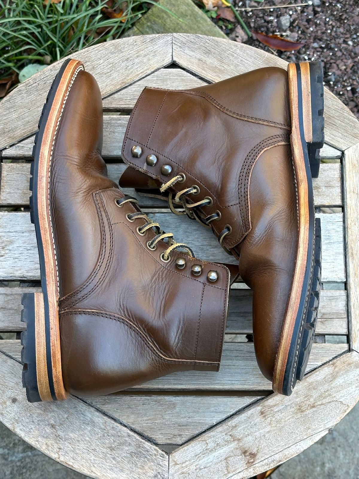 Photo by dawnpatrol on November 4, 2025 of the Parkhurst The Allen in Italipel Caramel Teacore Veg Tan.