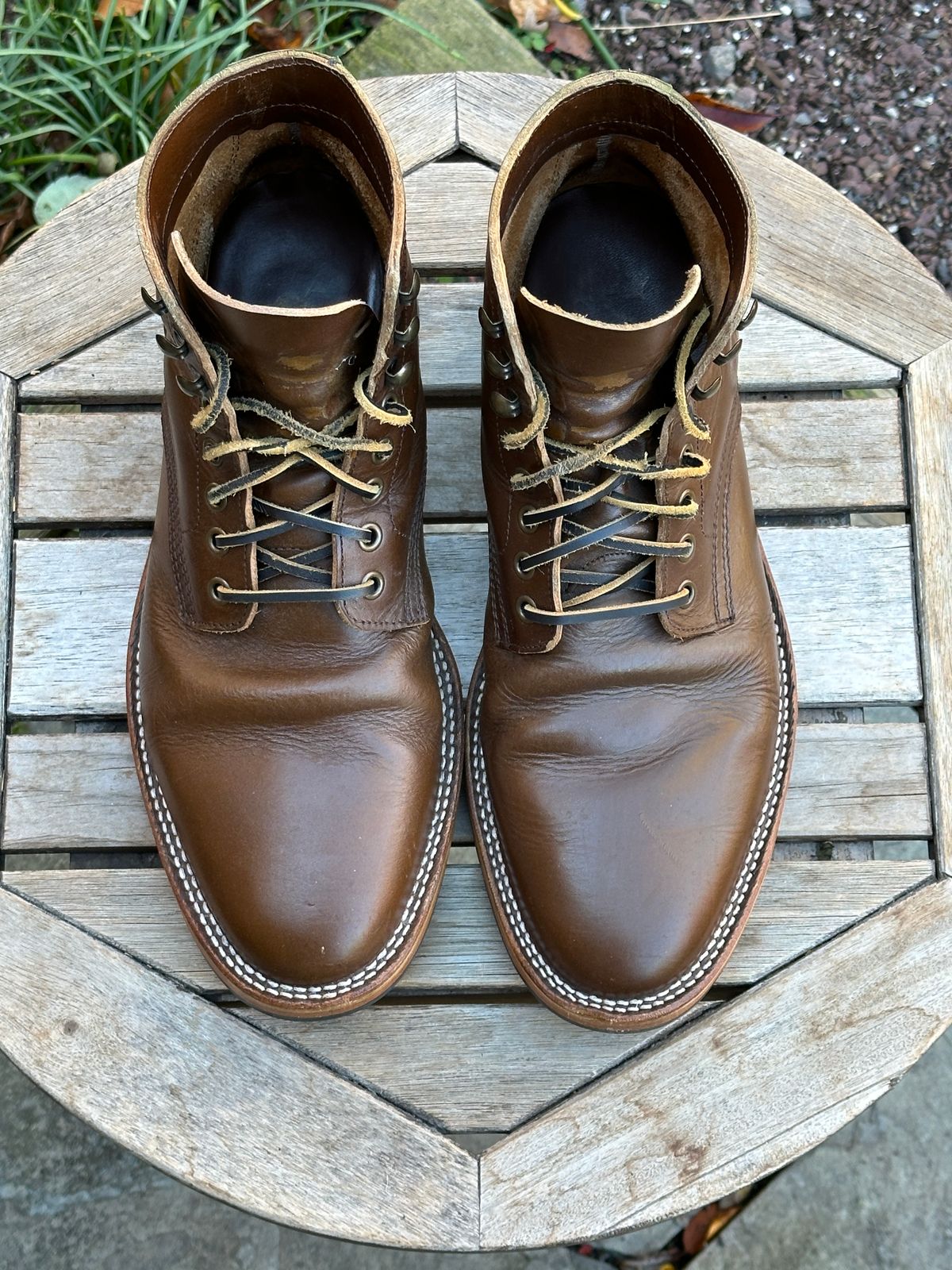 Photo by dawnpatrol on November 4, 2025 of the Parkhurst The Allen in Italipel Caramel Teacore Veg Tan.