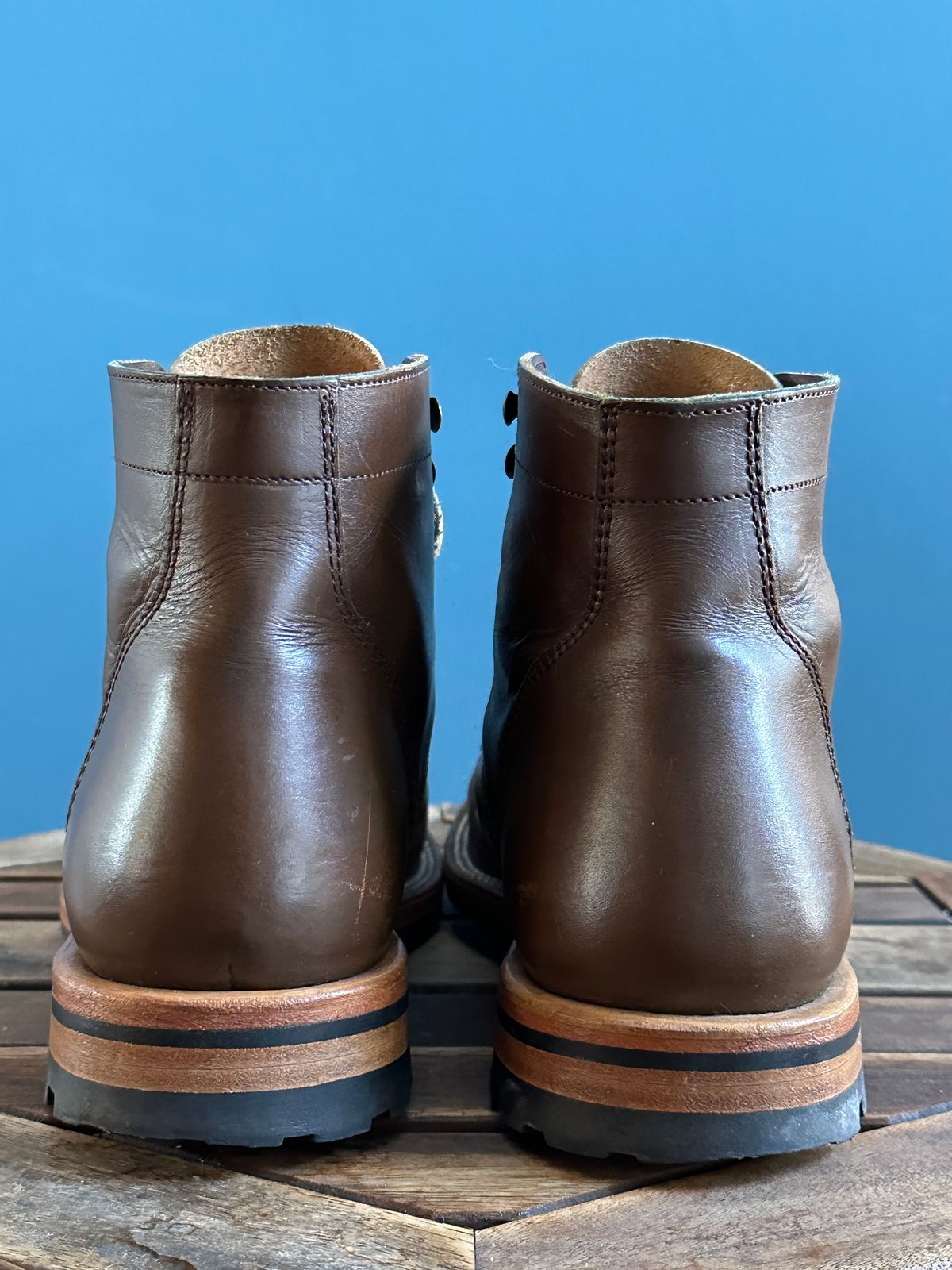 Photo by dawnpatrol on February 3, 2026 of the Parkhurst The Allen in Italipel Caramel Teacore Veg Tan.