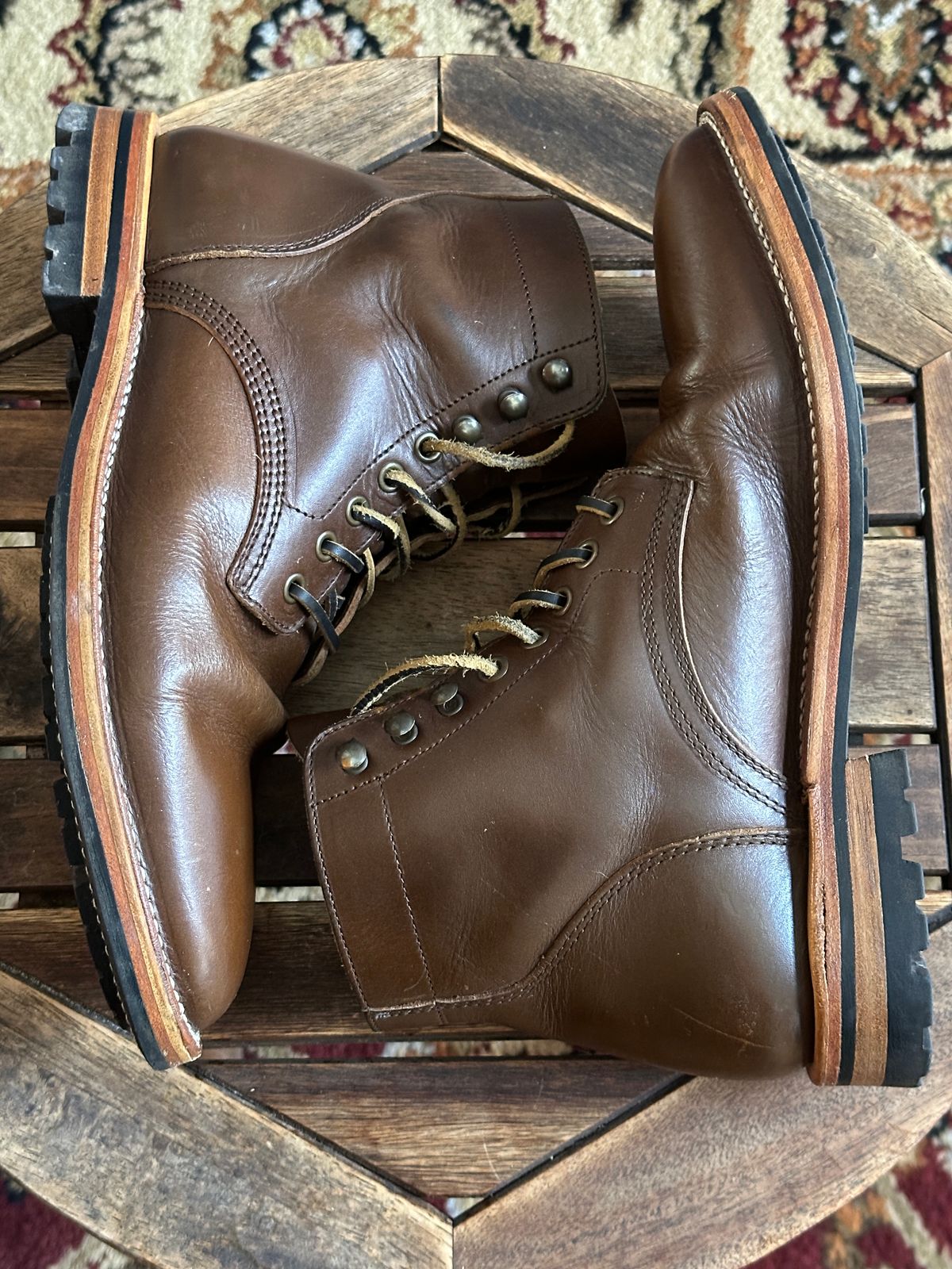 Photo by dawnpatrol on February 3, 2026 of the Parkhurst The Allen in Italipel Caramel Teacore Veg Tan.