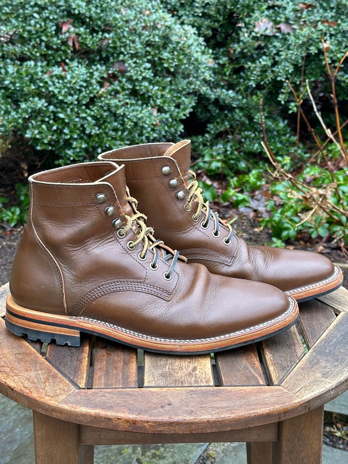 Photo by dawnpatrol on March 5, 2026 of the Parkhurst The Allen in Italipel Caramel Teacore Veg Tan.