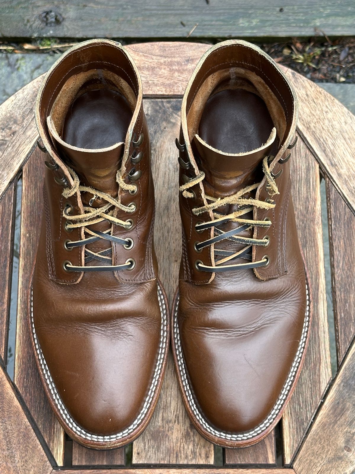 Photo by dawnpatrol on March 5, 2026 of the Parkhurst The Allen in Italipel Caramel Teacore Veg Tan.