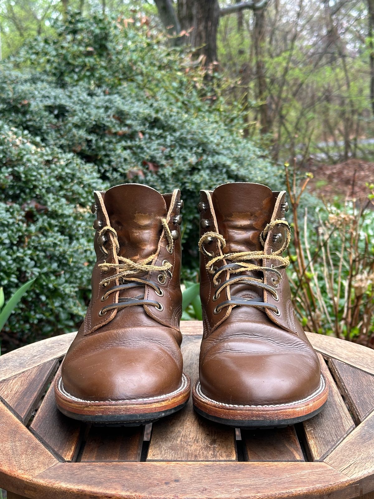 Photo by dawnpatrol on April 5, 2026 of the Parkhurst The Allen in Italipel Caramel Teacore Veg Tan.