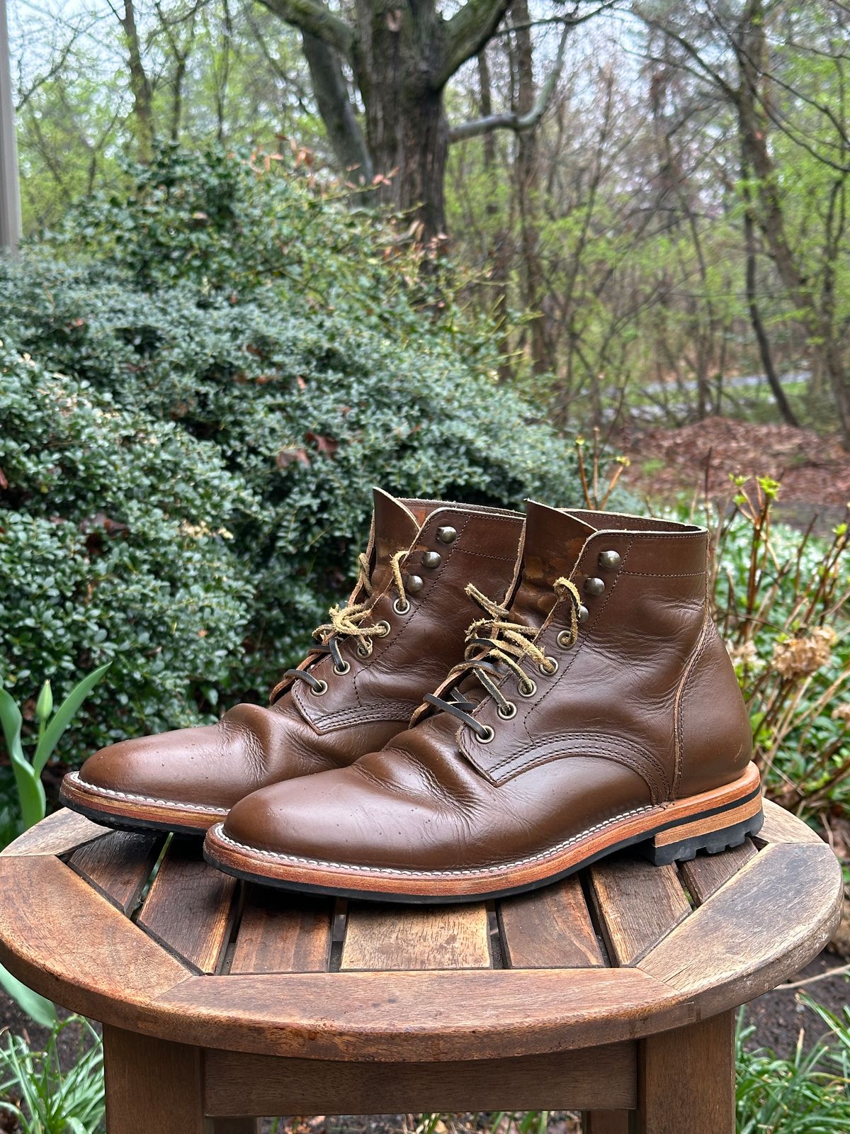 Photo by dawnpatrol on April 5, 2026 of the Parkhurst The Allen in Italipel Caramel Teacore Veg Tan.