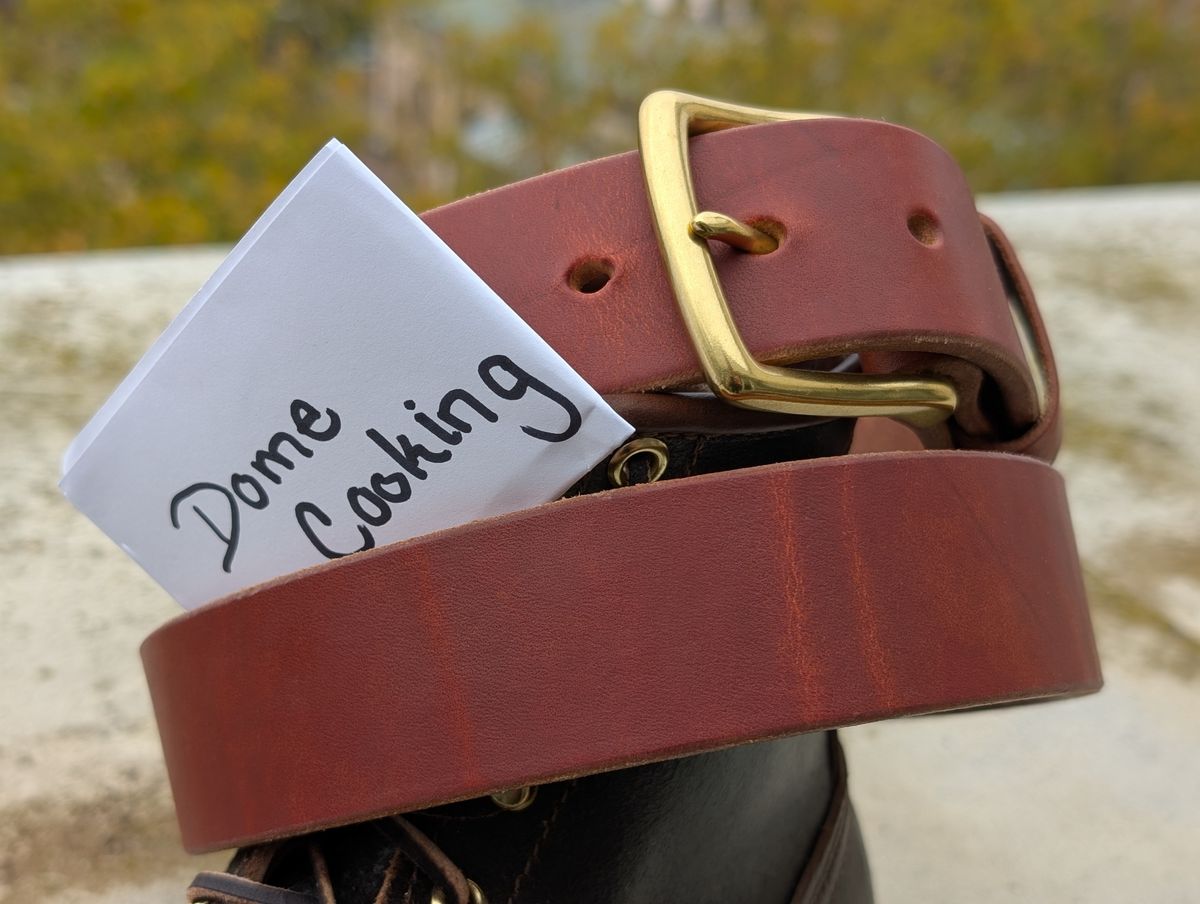 Photo by Gauffrier on November 1, 2025 of the Nicks Heavy duty Work Belt in Wickett & Craig Natural Double Stuffed.